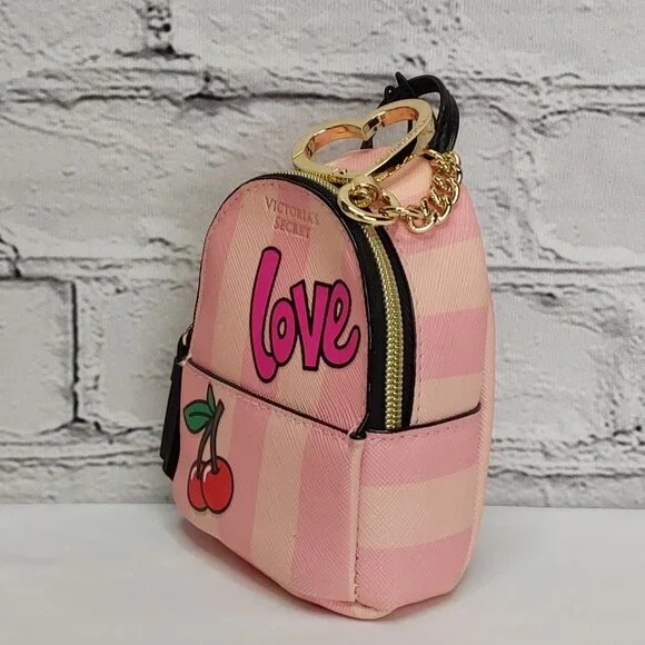 VICTORIA'S SECRET MICRO GRAFFITI BAG KEYCHAIN HEART CHARM LIMITED-EDITION - Picture 4 of 16